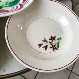 Set of 6 mismatched hollow plates Salins, Digoin Sarreguemines model "Agreste" and Moulin des