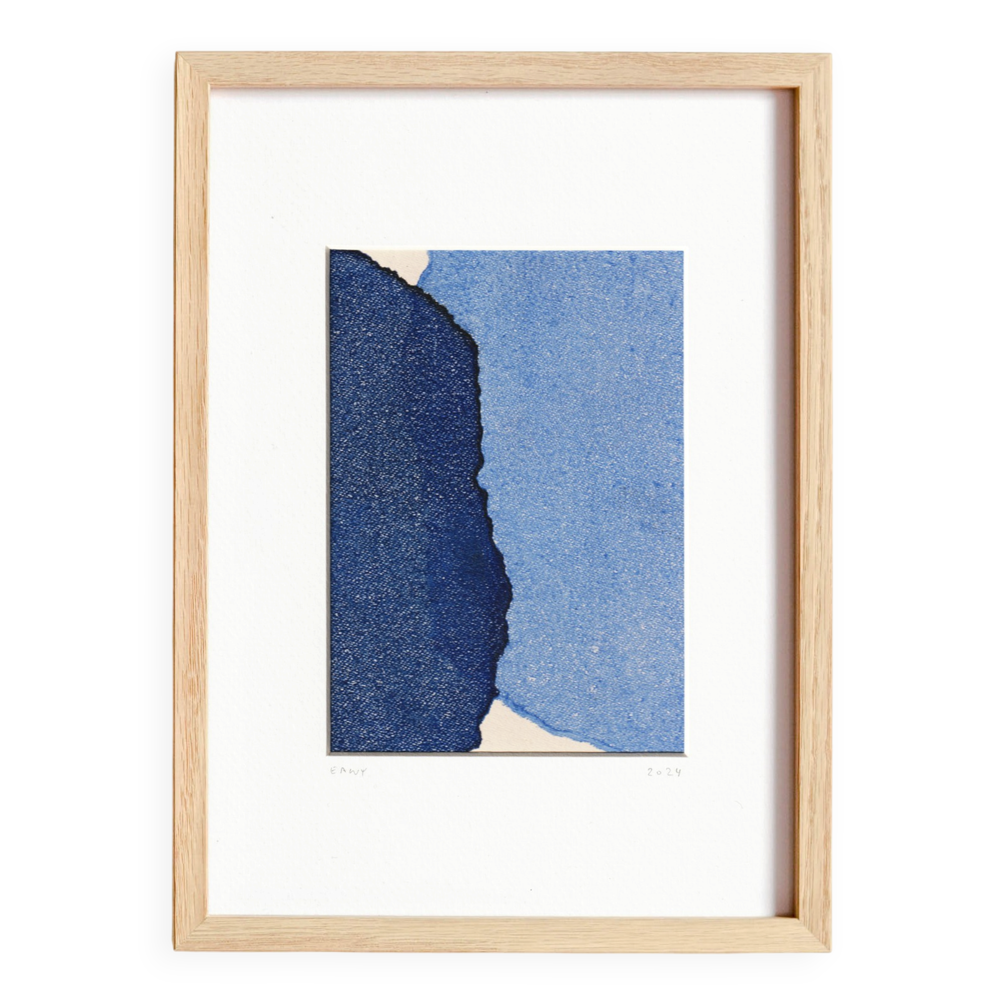 Monotype painting on framed paper signed Eawy.