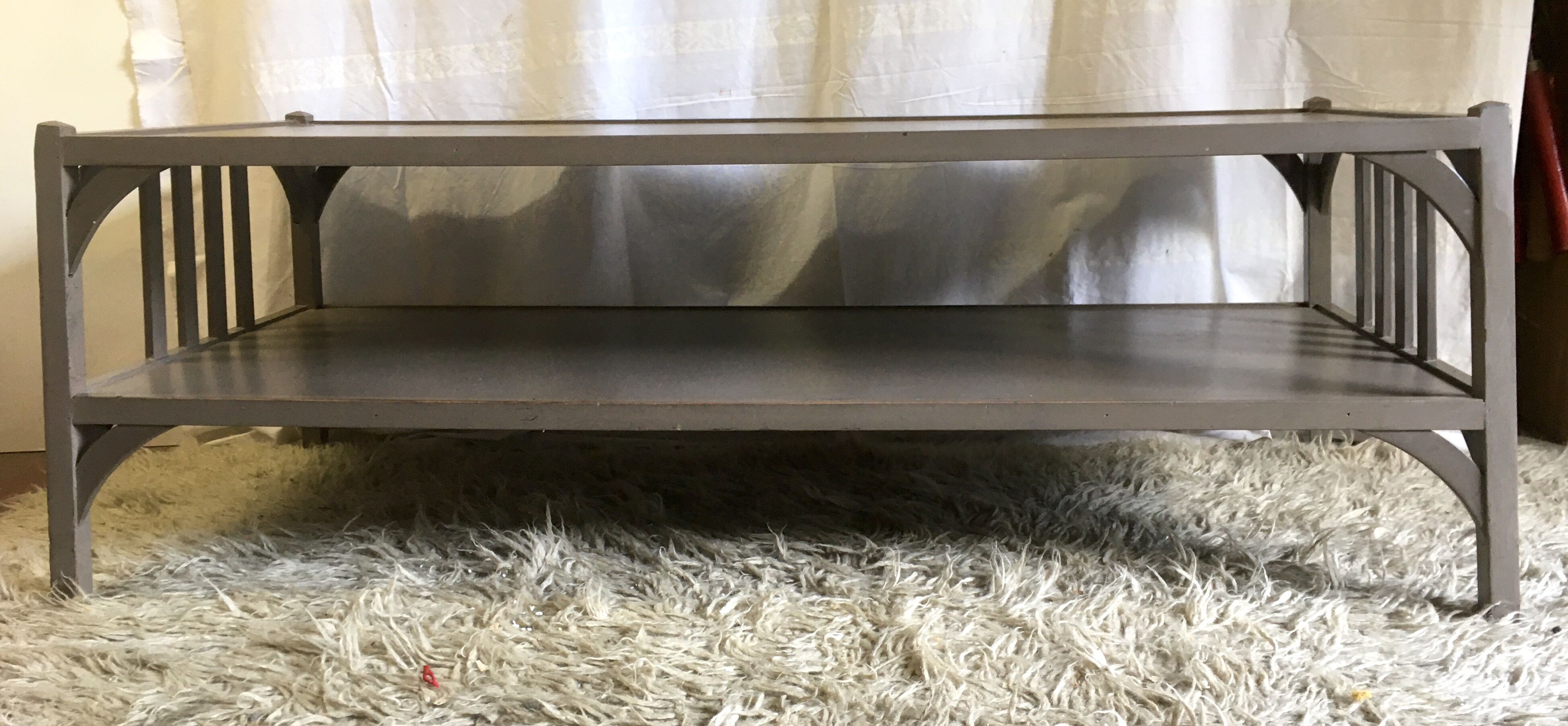 Painted solid wooden coffee table, bistro style