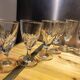12 small twisted bistro glasses, 19th century