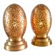 Pair of openwork metal egg lamps design 60s 70s