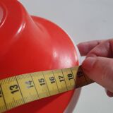 globe suspension light fixture vintage year 70 opaline orange and white