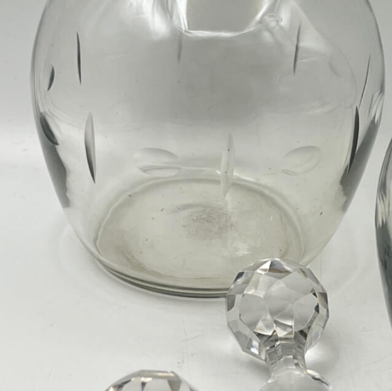 Engraved glass decanters
