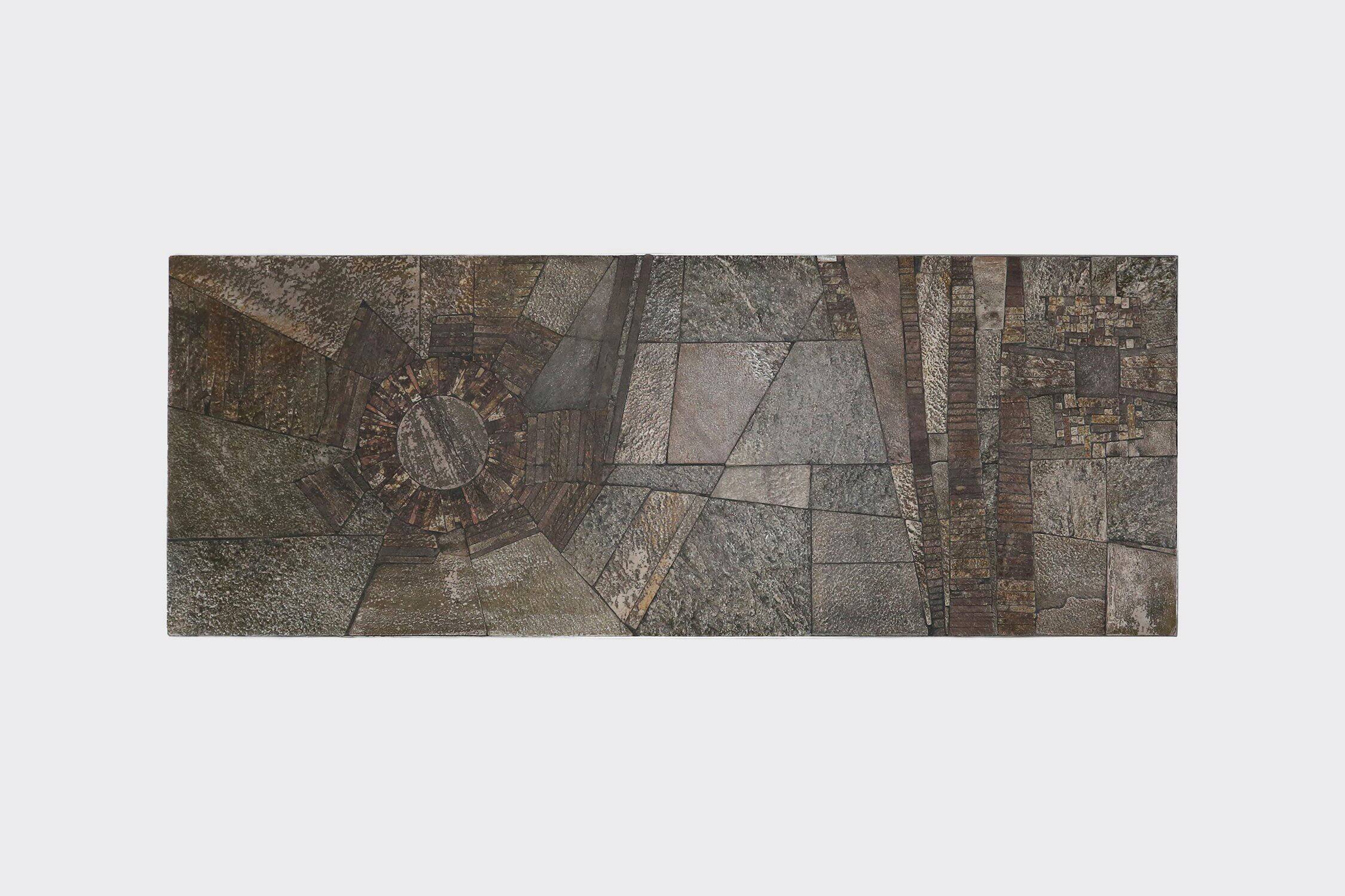 Brutalist Coffee Table Handmade and signed by Pia Manu, 1960s