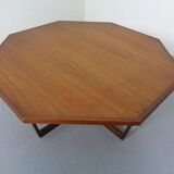 Danish Octagonal Teak Coffee Table, 1960s