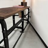 Old workbench with cast iron base, 1950s