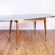 Table pieds compas années 70 avec système "monte et baisse"