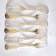 Sfam lot de 6 fourchettes de table chinon en métal argenté filet ancien 21,5 cm