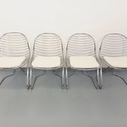 Set of 4 vintage Italian Gastone Rinaldi style chairs in chrome metal