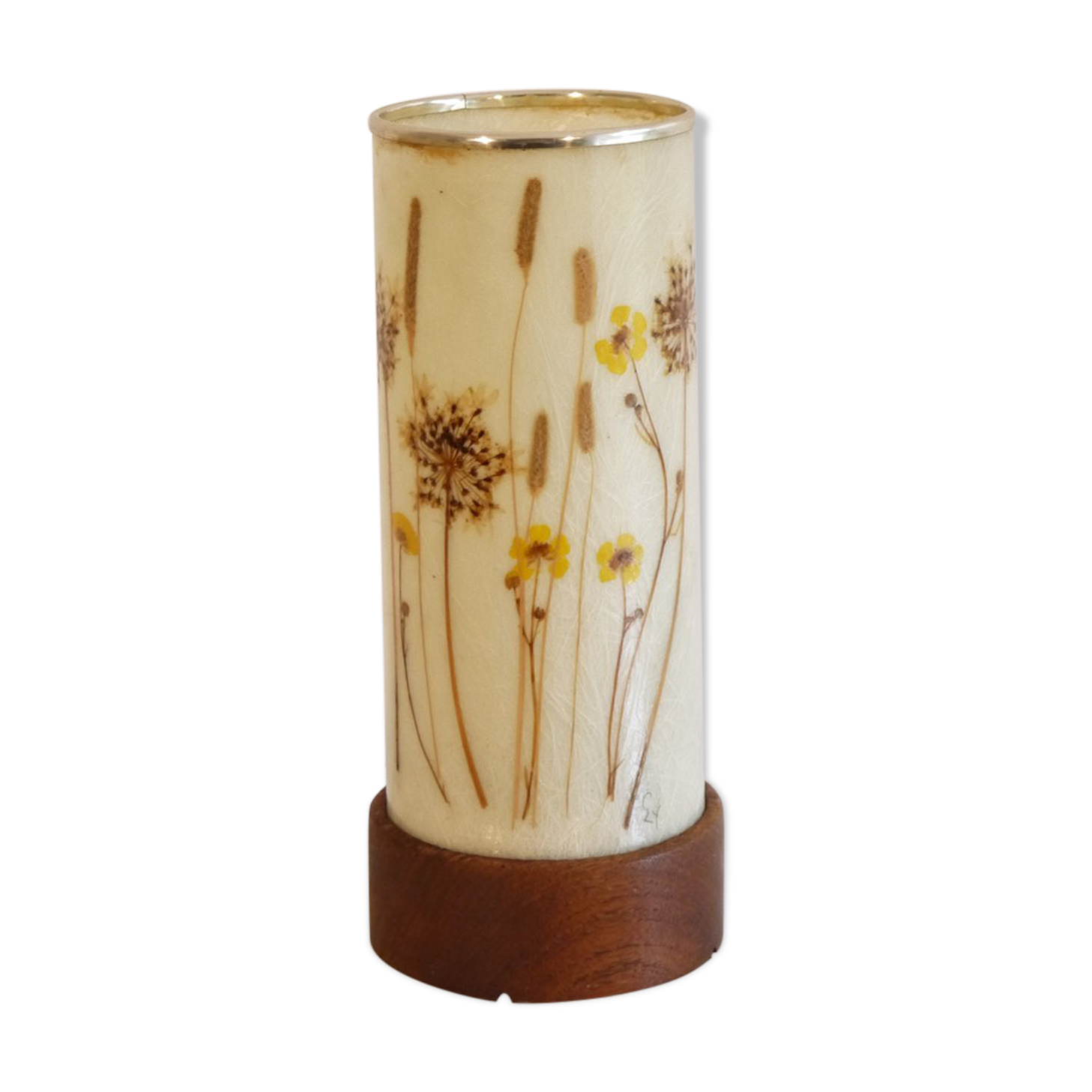 Scandinavian teak and fiberglass lamp 1970