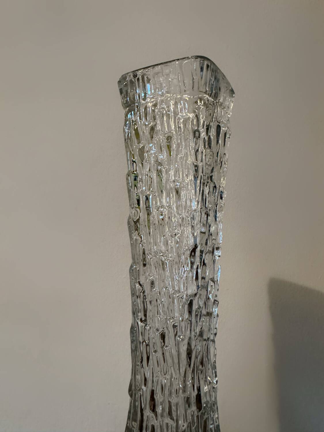 Pressed glass soliflore vase from the 70s