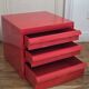Kartell 4602 Simon Fussell – modular furniture with 3 drawers, red, Italy, 1970.