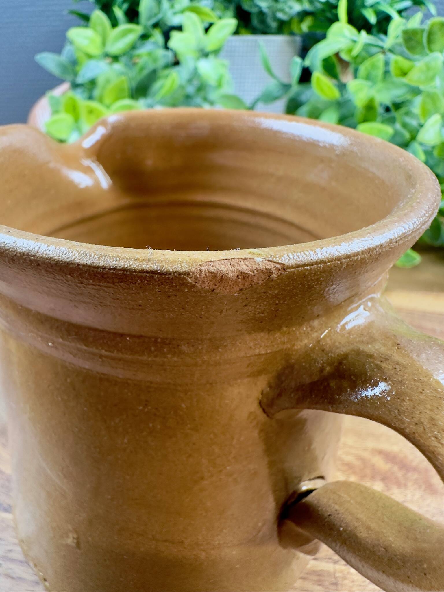 Old stoneware pitcher Troinex 1st August rustic vintage decor