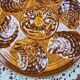 Set of 6 oyster plates – Sarreguemines – brown decor