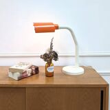 Orange and white metal desk lamp