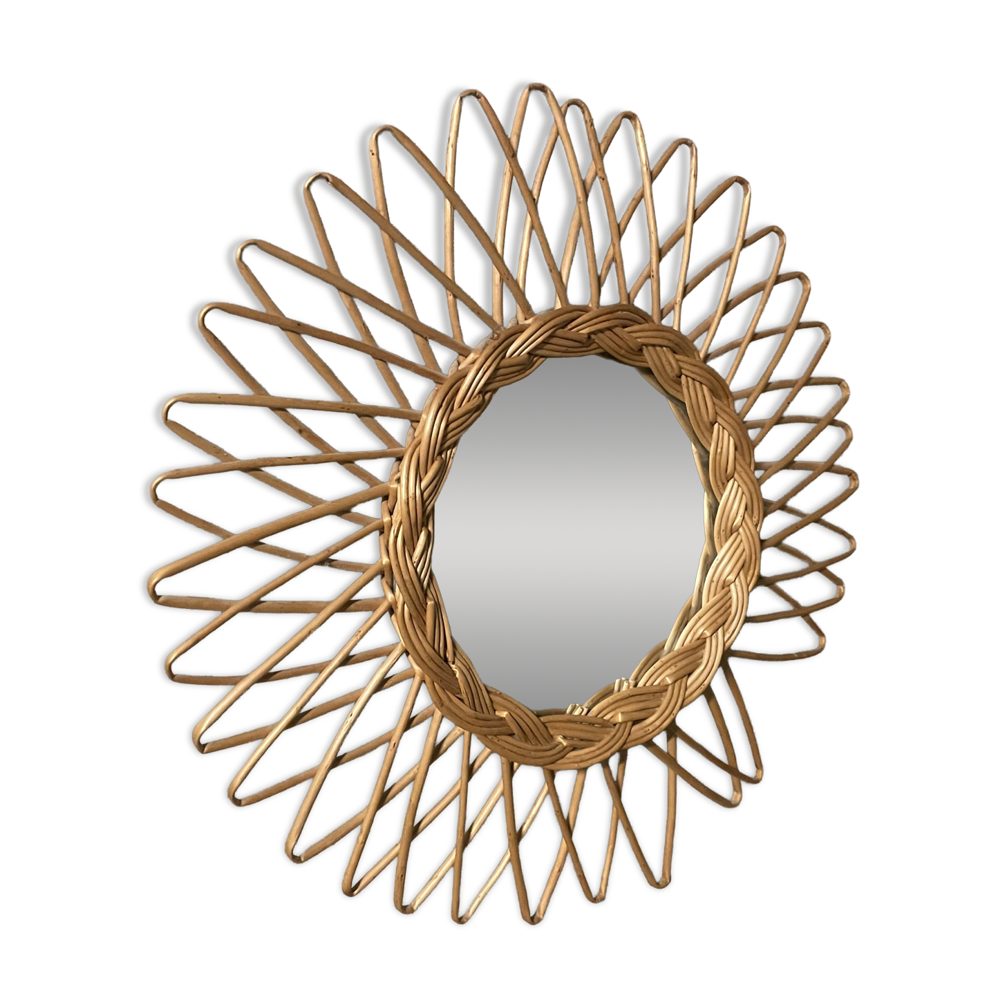 Wicker sun mirror