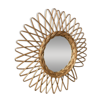 Wicker sun mirror
