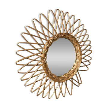 Miroir soleil en osier