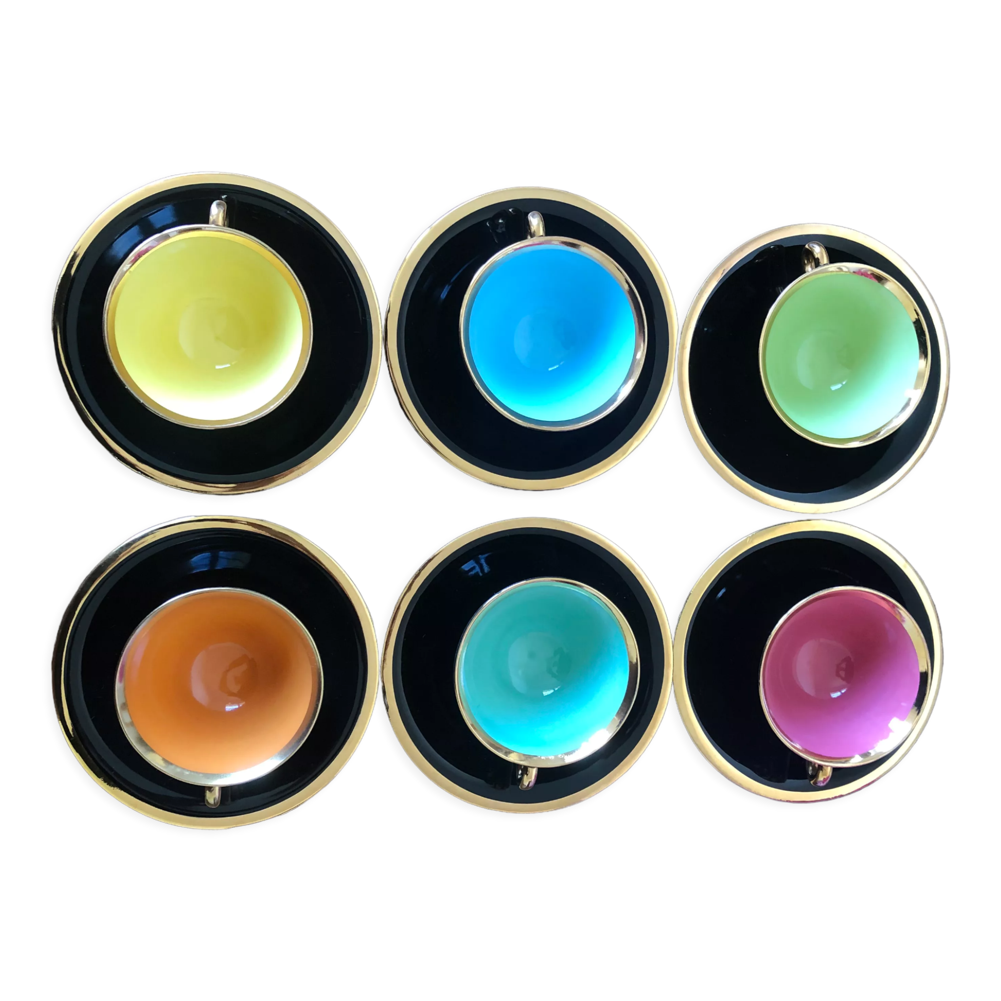 6 cups and saucer for coffee or tea art deco