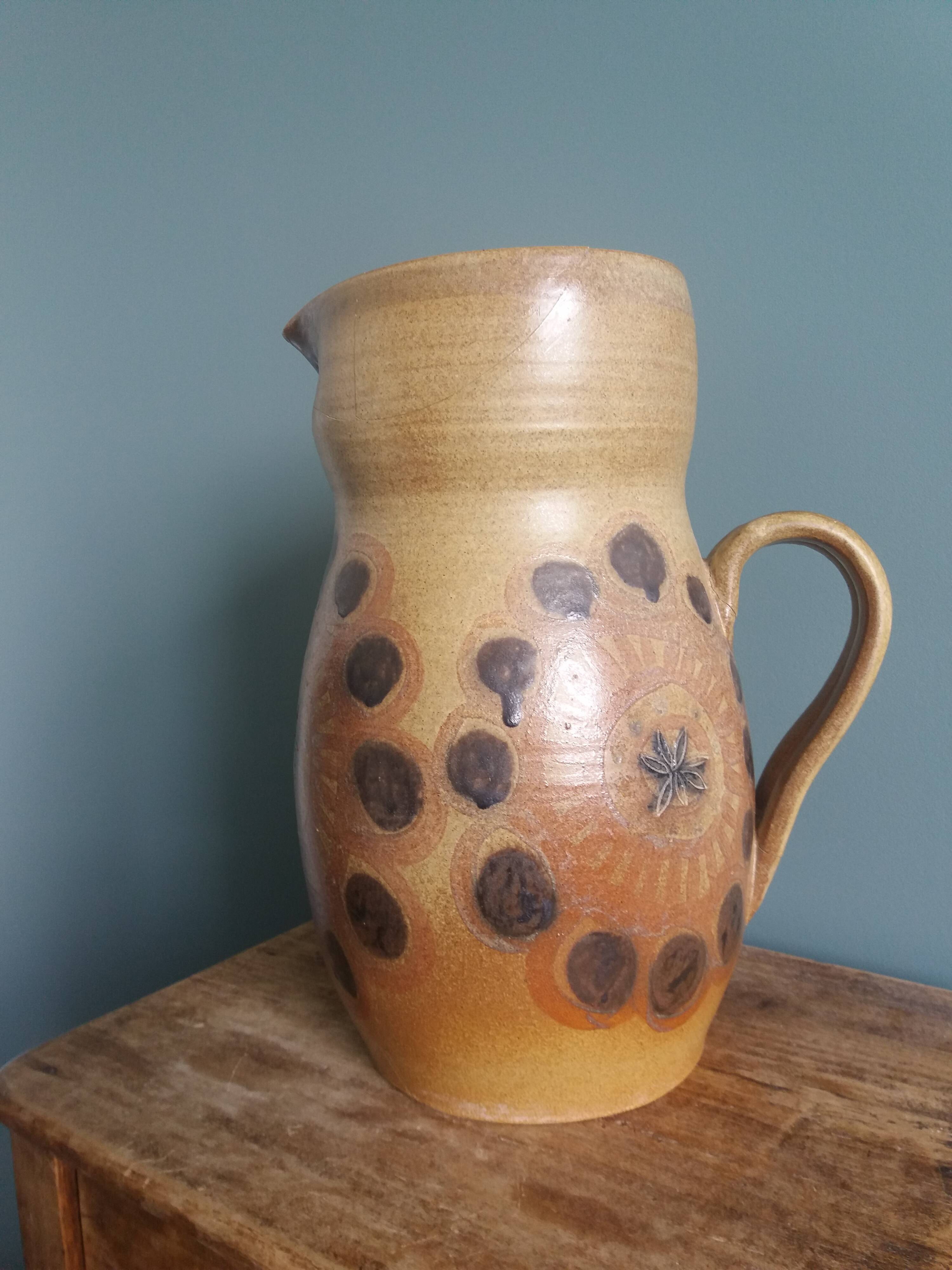 30 cm pitcher vase signed Jean-Claude Courjault Keraluc