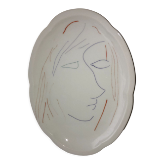 Plat visage porcelaine Limoges