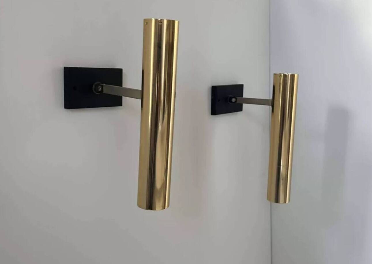 Pair of modernist wall lights