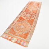 3x11 Faded Orange Anatolian Runner, Contemporary Runner Rug, 92x339 Cm