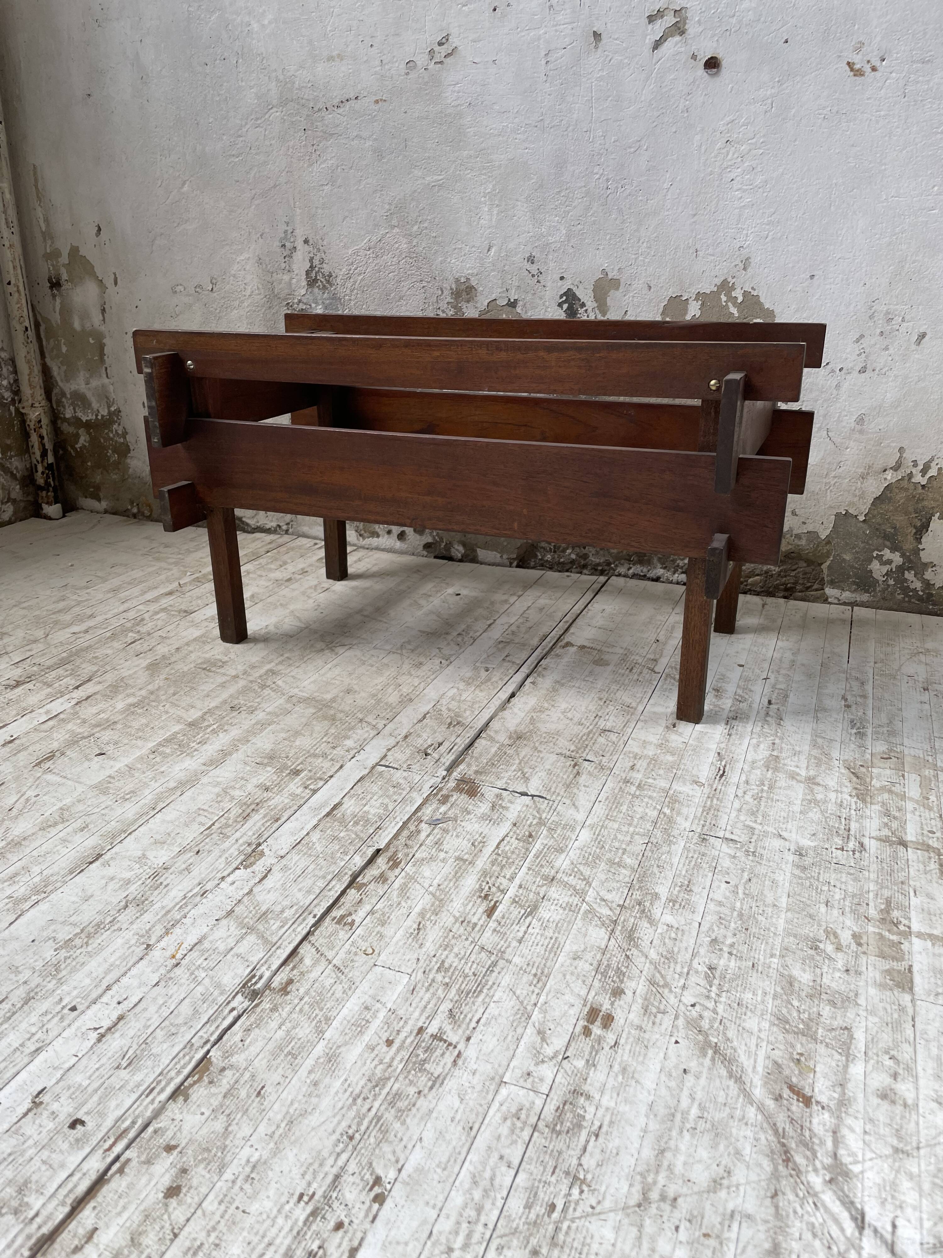 Small modernist oak planter from the 1950s