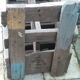 Old bottles wooden door