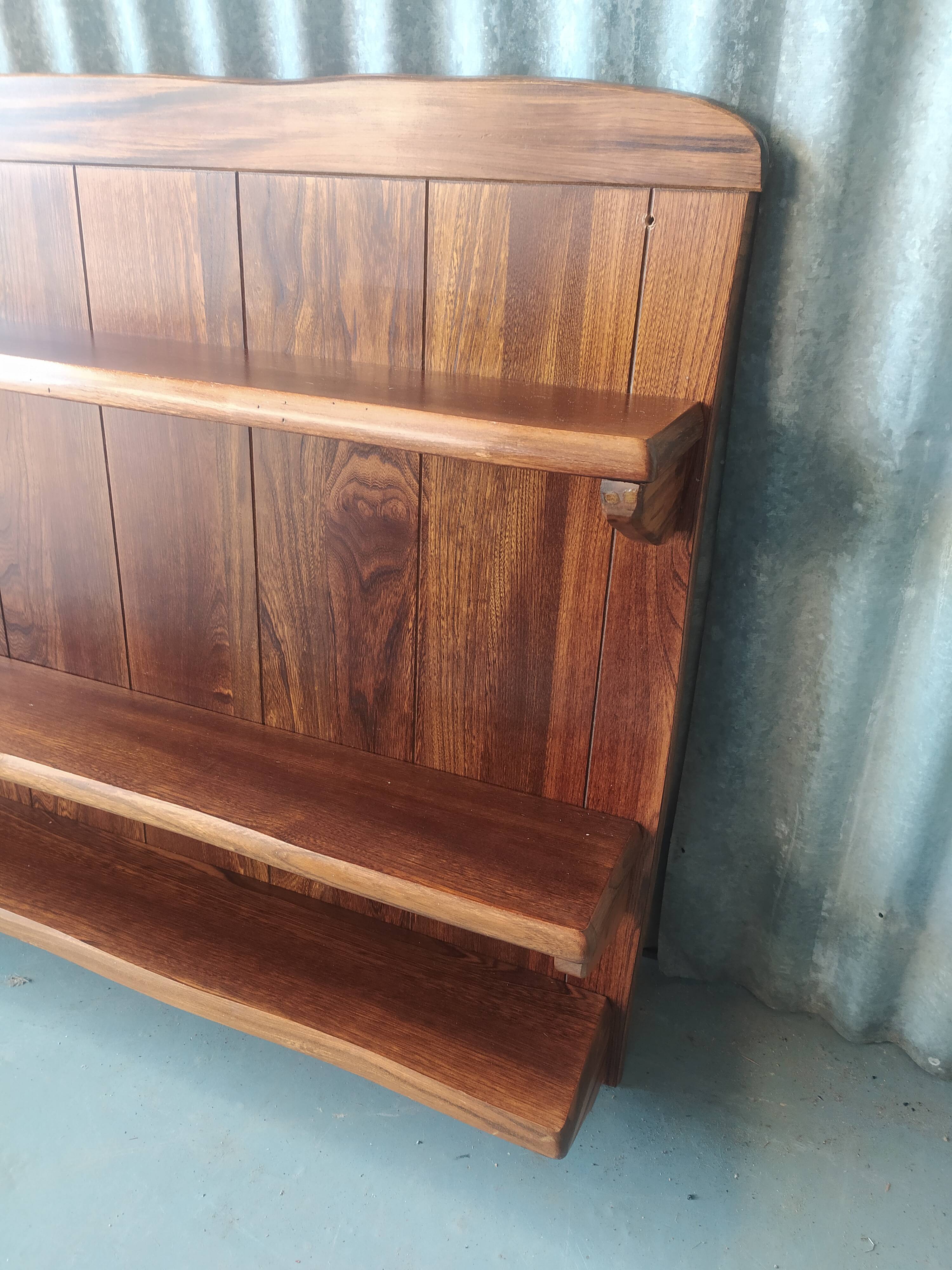 Brutalist shelf in solid elm