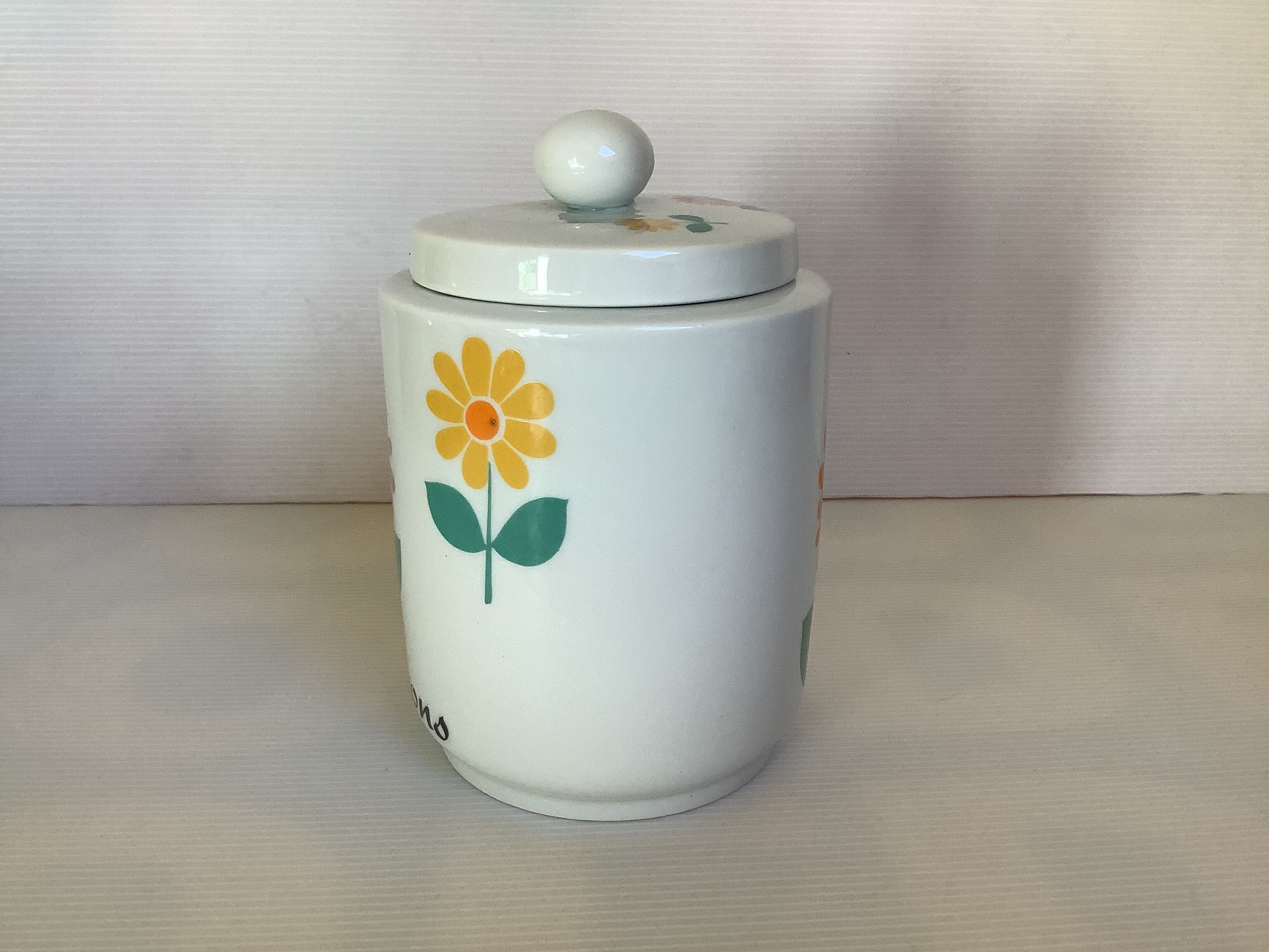 Purple pink yellow flower pot