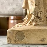 "Winged Victory of Samothrace", beige plaster statuette