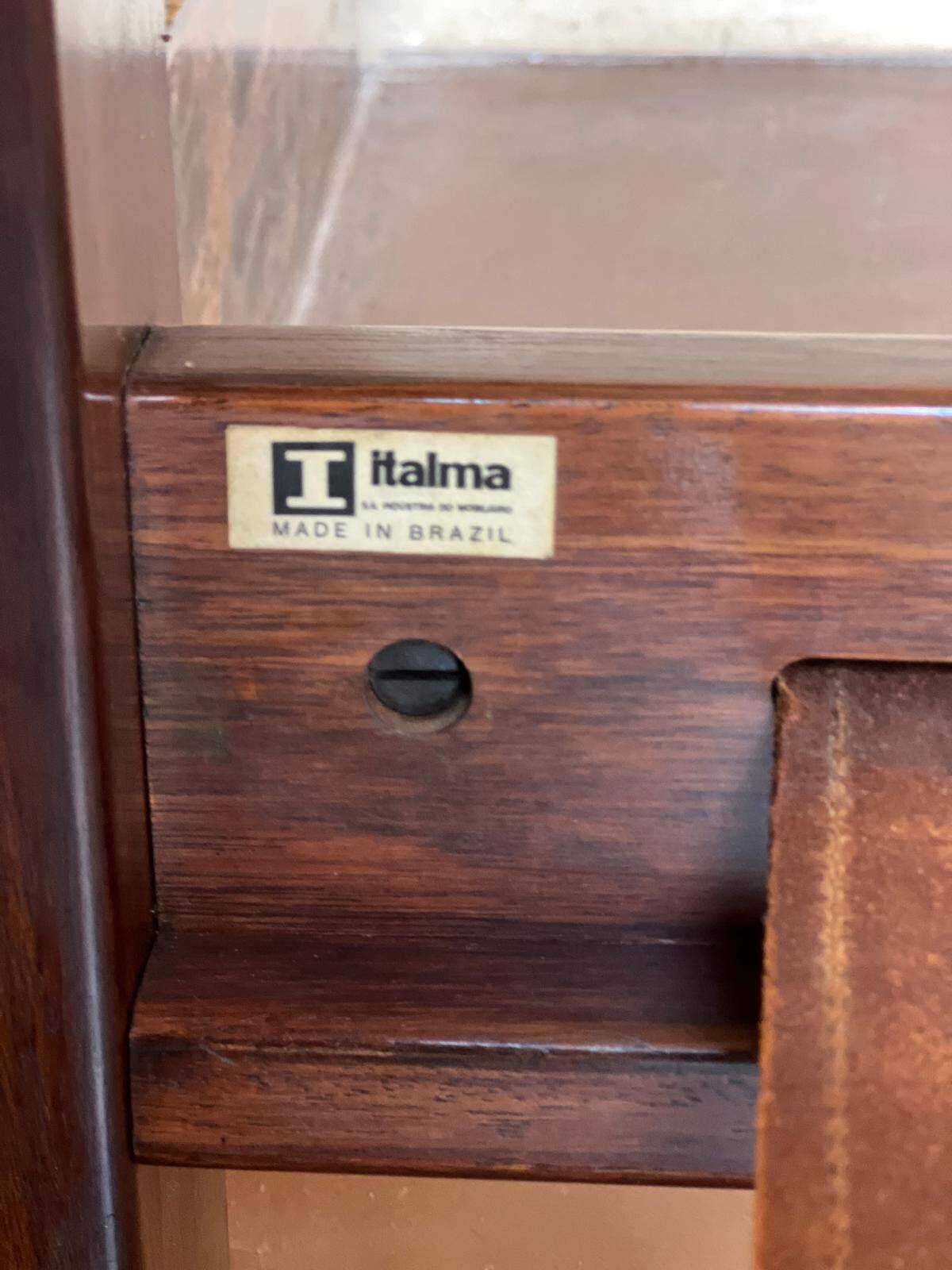 Brazilian jacaranda and leather sofa by Jean Gillon for Italma 1960