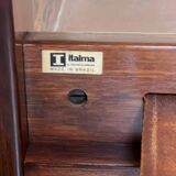 Canapéen jacaranda brésilien et cuir de Jean Gillon pour Italma 1960