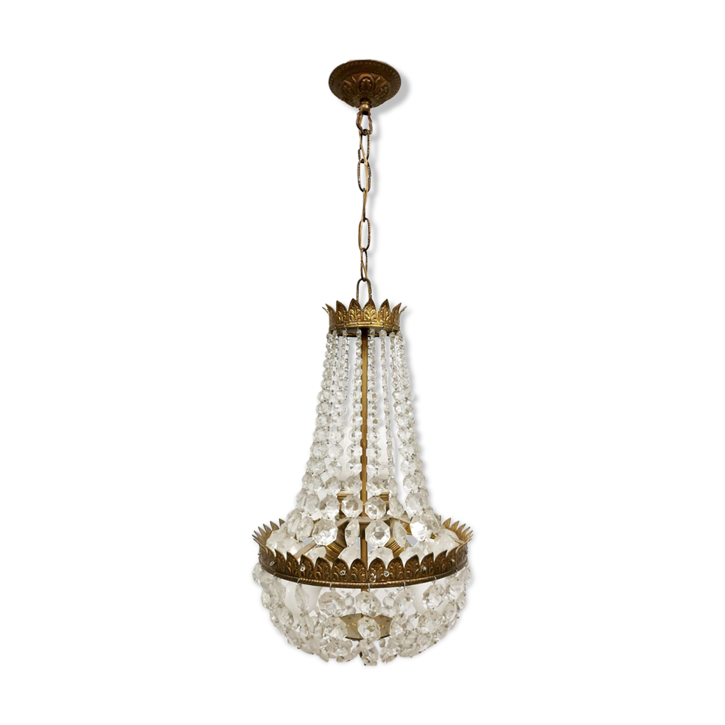Vintage Belgian gold gilded chandelier ‘petit luxury’