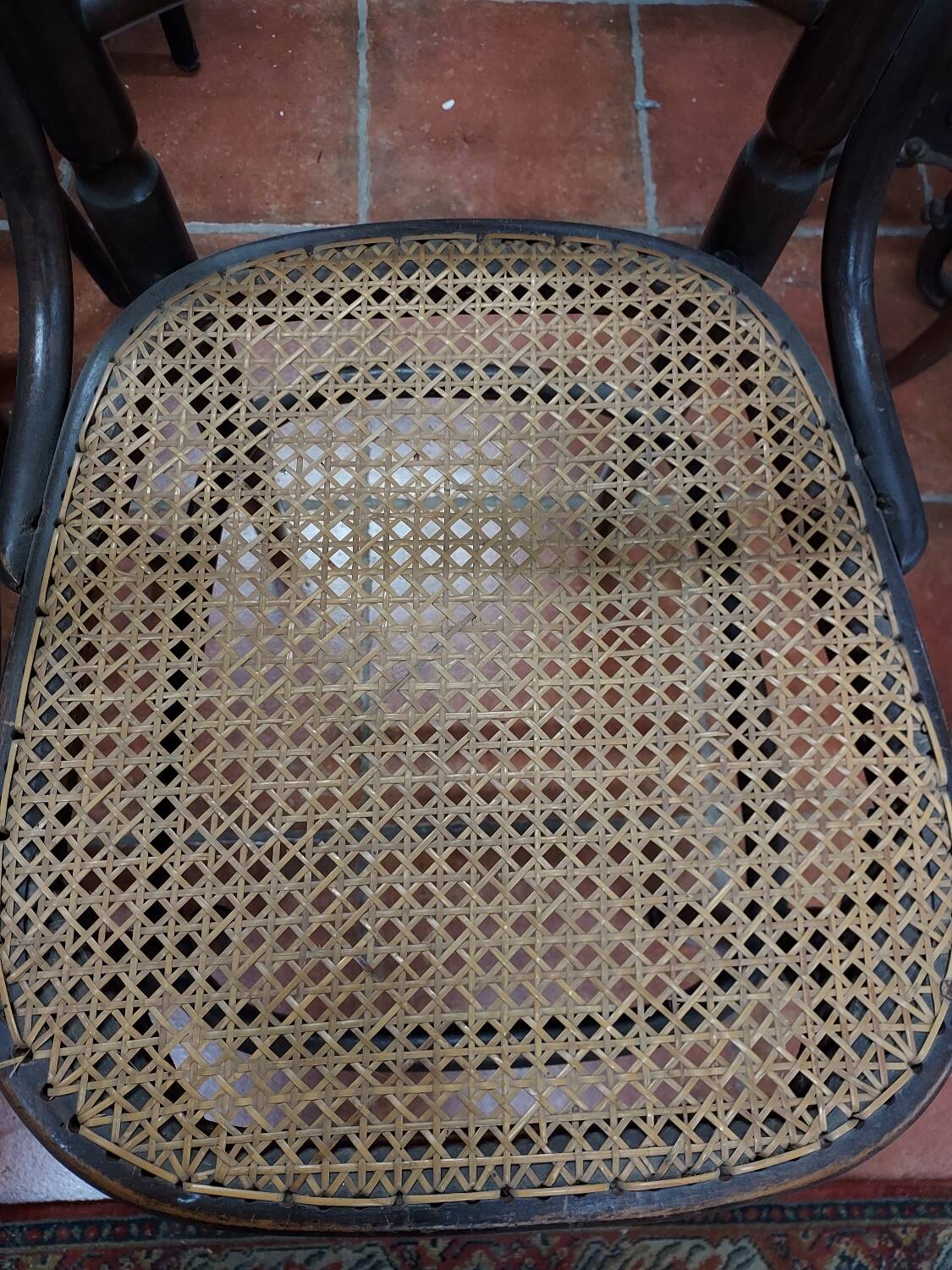 FISCHEL brand caned bistro chairs x 2