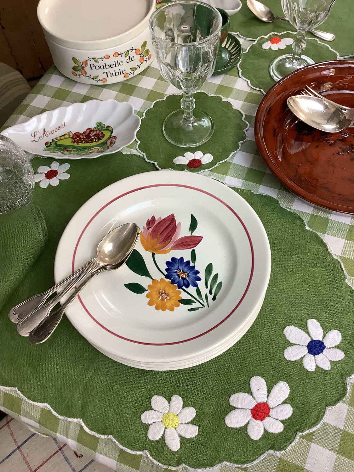 6Digoin Sarreguemines dessert plates