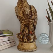 Statue d'aigle en plâtre vintage
