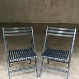 Paire de chaises pliantes noires