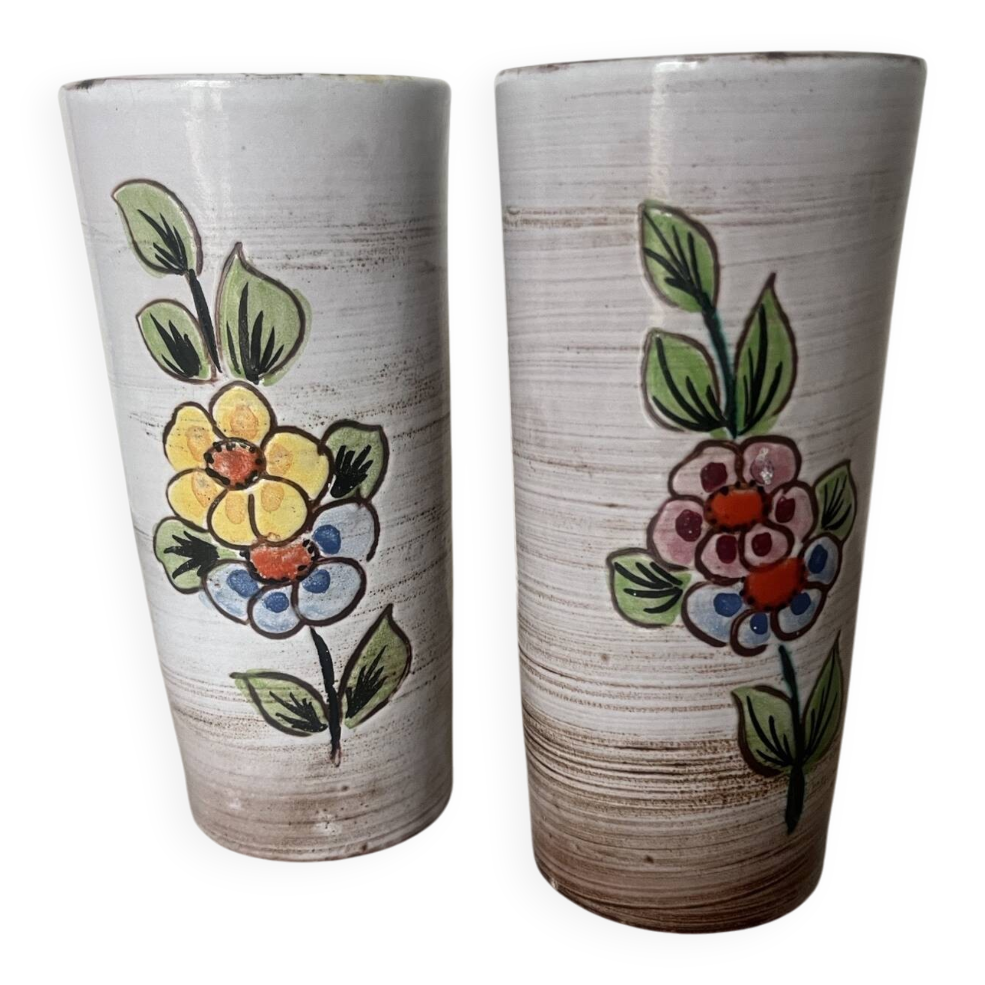 2 Sixties Vallauris orangeade glasses