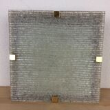 Scandinavian square wall lamp perspex and teak, ceiling lamp