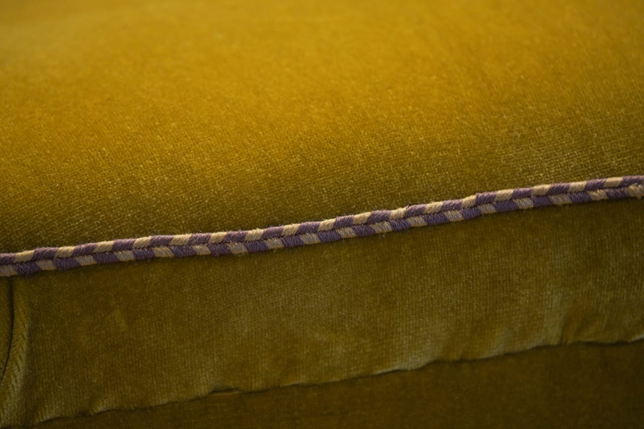 Vintage yellow velvet armchair, France 1960s