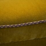 Vintage yellow velvet armchair, France 1960s