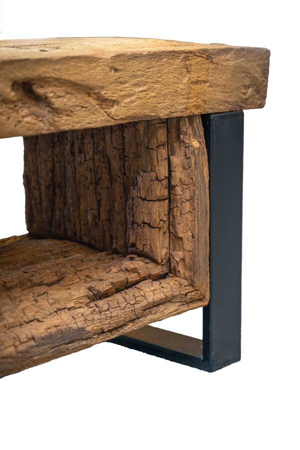 Banc rustique en chêne massif