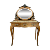Louis XV toilet table curved in precious wood marquèterie