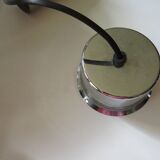 Vintage pendant lamp, glass and chrome, Belgium 1960