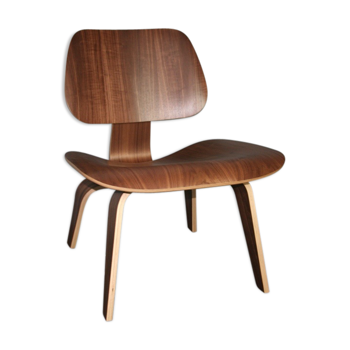 Chaise siège eames LCW walnut herman miller noyer