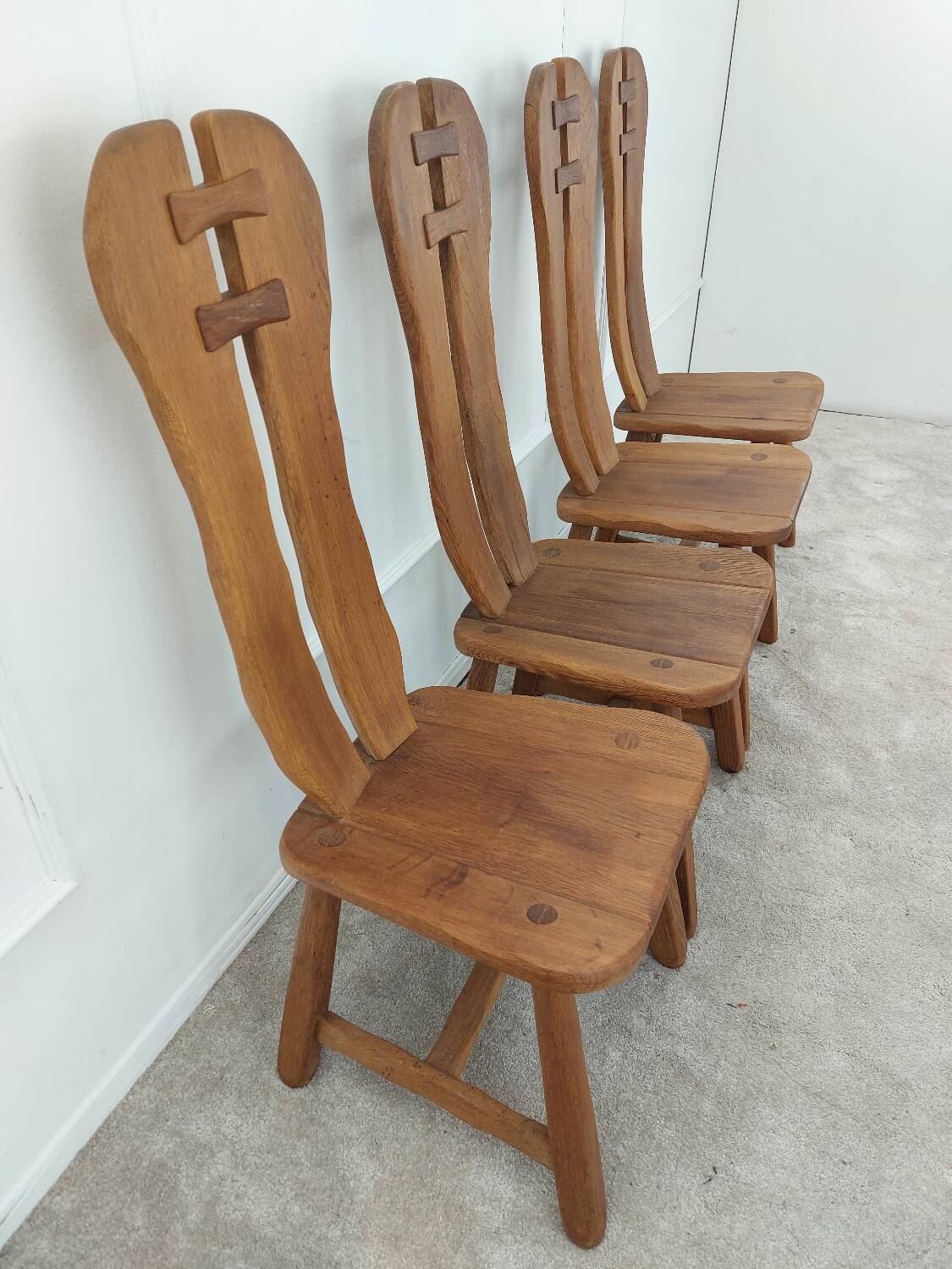 Set of 4 De Puydt Brutalist Chairs