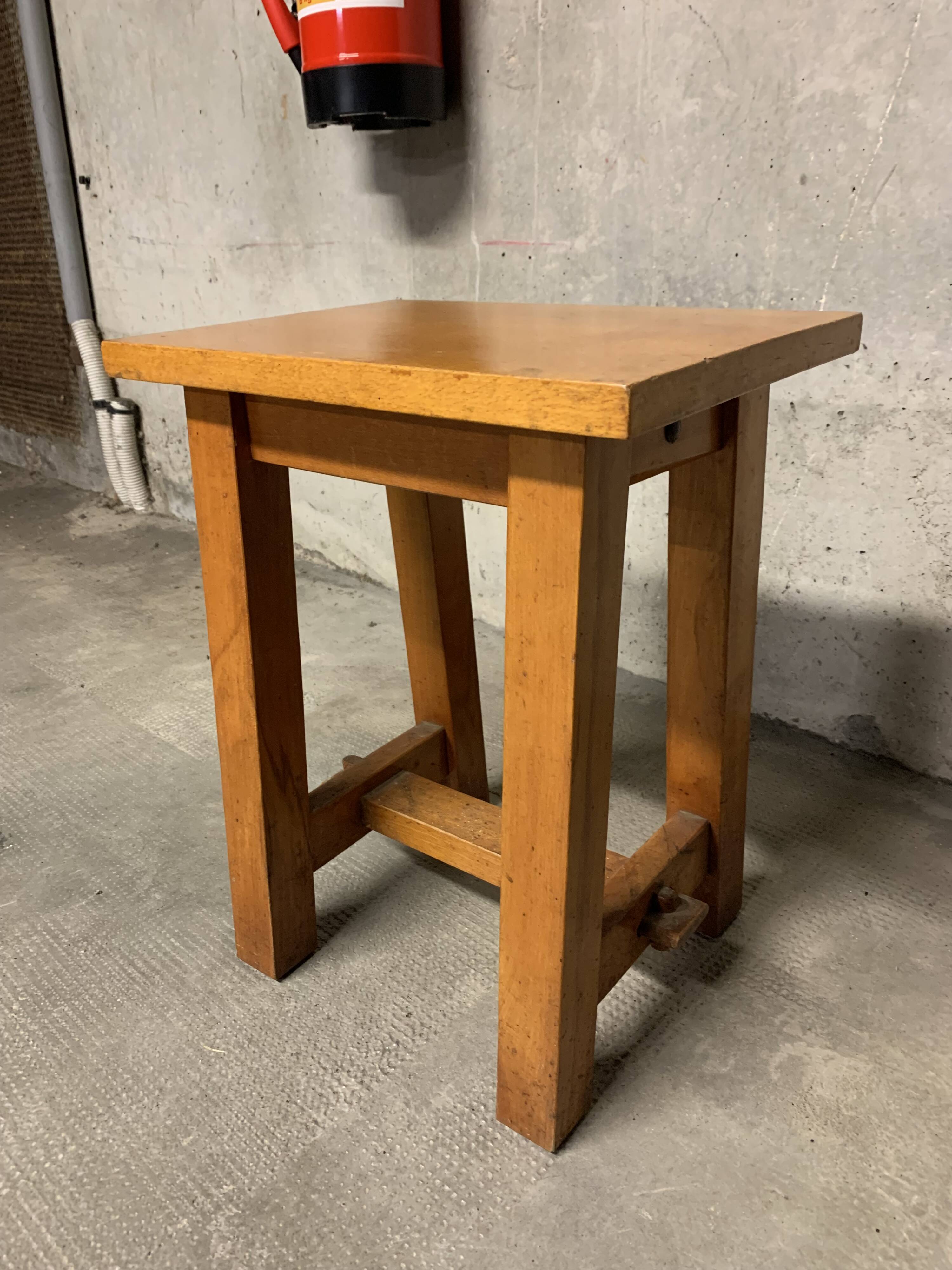 Vintage solid wood regional craft stool