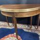 Console table demi-lune 19th century Louis XVI modular foldable top in mahogany.